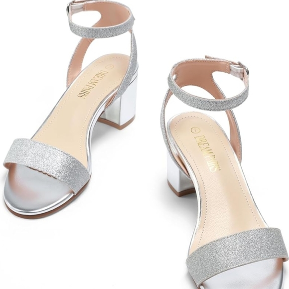 Elegant Silver Ankle Strap Women's Sandals - Picture 6 of 10